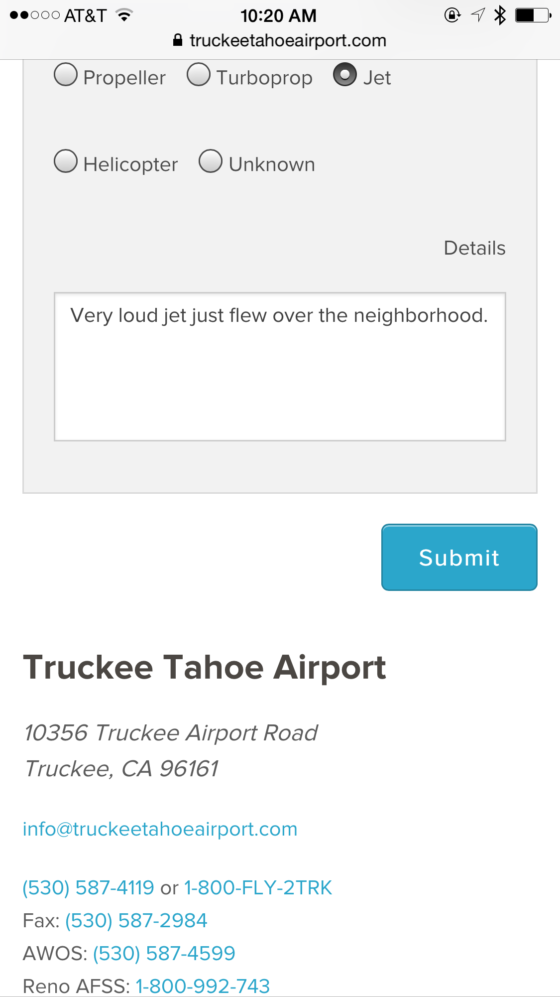 Truckee Airport Noise Report - Eco Truckee - Tahoe